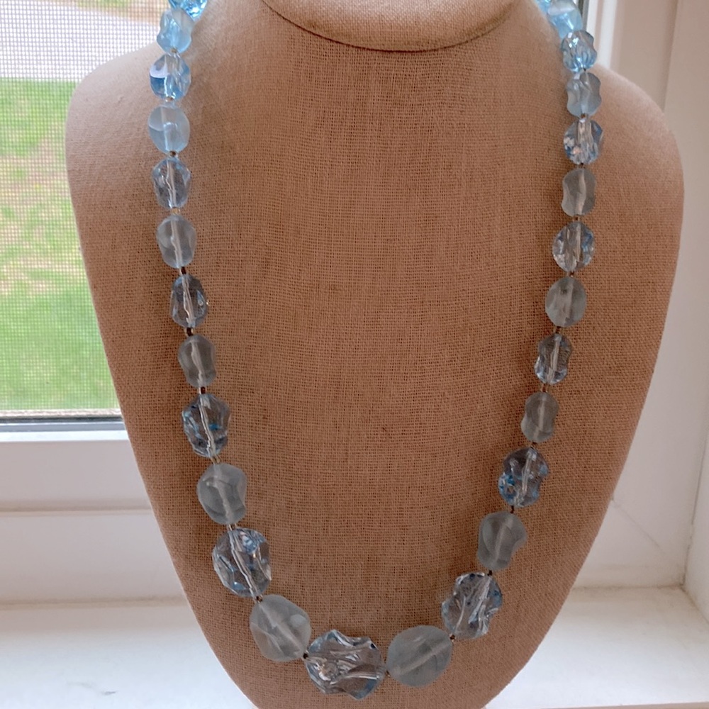 Light blue vintage bead graduated 22” necklace chain
